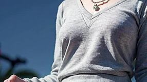 Blonde Japanese skirt lifts reveal wet panties close