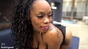 ivy wasn't ready for that big black meat shaking her ebony ass bareback