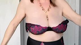 granny strips lingerie slow teasing her wet mature pussy close up just for you