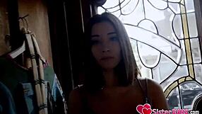 dude this bratty 18+ stepsis aria lee gets punished hard in the garage for being late