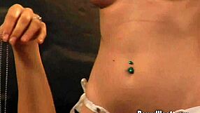 dom madame brands submissive lesbian slaves' asses while fingering pussies