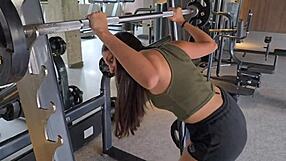 helped petite latina gym girl with huge tits now she rides my monster bbc deepthroat doggy creampie rough