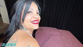 she spreads ass for tongue while he pounds her wet brazilian pussy