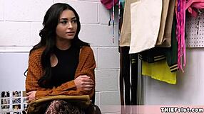 pretty vanessa sky caught stealing gets pussy punished by mall cop doggystyle