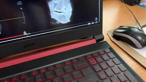 nurse's latex glove fingering hides wild moans in hospital shadows