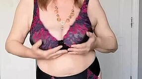 granny strips lingerie slow teasing her wet mature pussy close up just for you