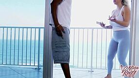 Curvy Nina Kayy rides big black cock hard before cumshot blast