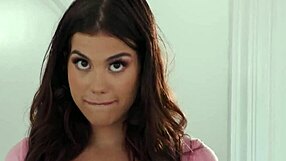 Horny stepdaughter seduces daddy with squirting footjob cheating heat.