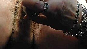 granny stuffs cucumber deep in her hairy wet pussy