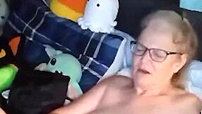 Mature cougar stretches saggy natural tits in naked yoga then fingers herself eagerly