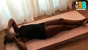 Blindfolded hotwife vibrates from baiano's tantric massage then fucked hard