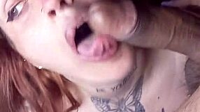 Chubby Blonde Slut Deepthroats Cock Spits Sloppy Cum Mouthful