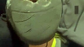 My friend trashes my sneakers for fetish fun