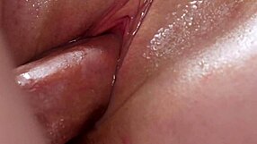 you watch pretty mary bent over close-up her juicy curvy pussy creampie doggystyle wet