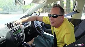 Hitchhiker Teen Seduces Stranger with Saggy Tits for Rough Fuck