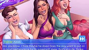 Trainer Alexis Forces Crossdressing Guy into Strapon Femdom Game