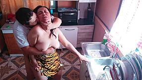 Step Moms Friend Fucked Bent Over Kitchen Counter