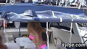 french milfs tease teen lesbians with outdoor public strapon masturbation