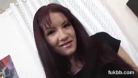 Slutty babe strips nude gapes asshole with huge dildo hardcore