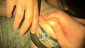 sloppy lesbian kisses from blue eyed tattooed girlfriends lead to wet pussy feasting at party