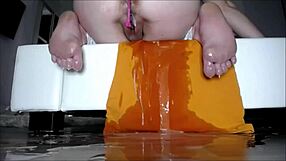 Hey babe watch this cute teen squirt hard in bathtub for you