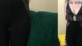 Kit summers models tight leggings and tiny shirt on camera