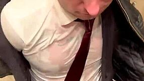 Kinky Office Suit Leather Men Play Raw Power Games