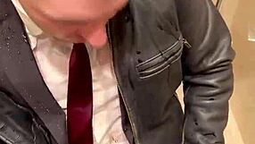 Kinky Office Suit Leather Men Play Raw Power Games