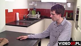 why does this hot brunette milf teacher visit her student bent over?