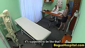 hairy babe gets bent over banged and fingered hard by the doctor in exam room