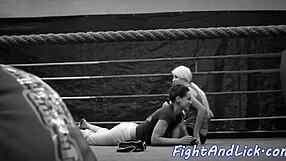 wanna watch naked lesbians wrestle pussies in the boxing ring?