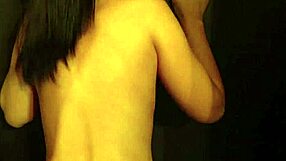 brunette french femdom bends you over bathroom sink for pov domination