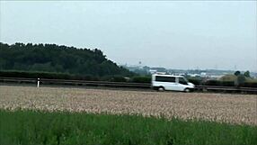 little teen getting BANGED by group in public: cum on face from gangbang threesome outdoors?