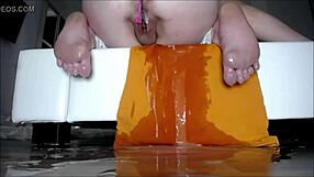 Hey babe watch this cute teen squirt hard in bathtub for you