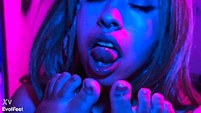 Smoking While Deepthroating and Worshiping Latina Goddess Feet