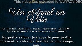 French femdom JOI video call session