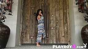 Big tits latina teases lingerie curves