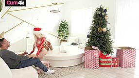 kenzie and vina beg for monster cock creampies at christmas