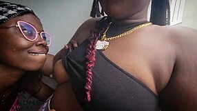 two bi african sluts kiss lick and orgasm hard!!