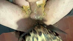 Chained black slave gags on small cock with ass licking puking deepthroat face fucking