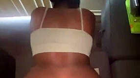 Petite Ebony Couch Cock Ride