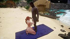 Curvy Big Ass Big Tits White Milf Serenia Fucks Big Black Cock Nero Beach Outdoor Cumshot