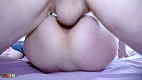 Glasses Teen Slut Squirts Hard on Stepdad Terry's Intense Anal Cock