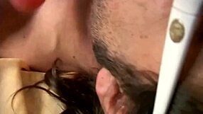 Blonde Italian milf masturbates before fucking husbands friend passionately