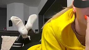 dirty barefoot feet in nike socks smelly fetish sight