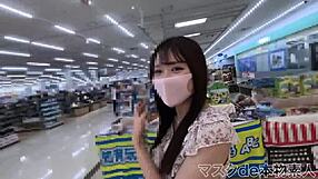 19yo Japanese idol full face creampie in public truck blowjob