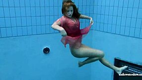 Big Tits Silvie Swims Bikini Shows Hairy Pussy Underwater