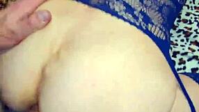 oh the passion burns as skinny wife in lingerie and stockings licks husband's friend before anal sex with her tight boobs