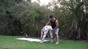 Trainer Pounds Sexy Blonde Ass In Yoga Session