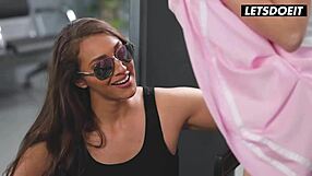 tsa agent punishes naughty teen stewardess with scissoring, face sitting and pussy licking orgasms